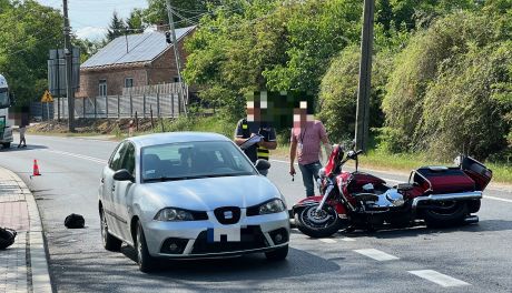 Wypadek w Sandomierzu. Ranny motocyklista