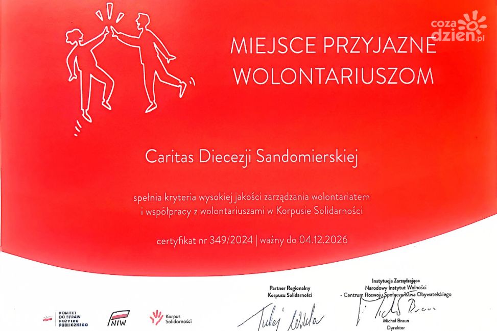 Caritas Diecezji Sandomierskiej przyjazne wolontariuszom