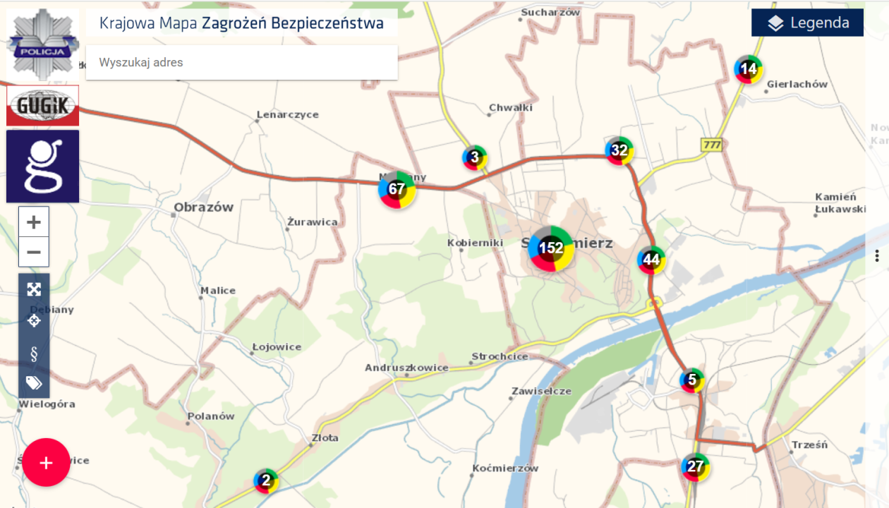 Mieszkańcy Sandomierza aktywnie korzystają z Krajowej Mapy Zagrożeń