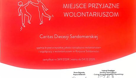 Caritas Diecezji Sandomierskiej przyjazne wolontariuszom