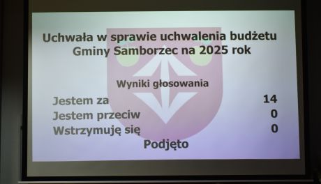 Budżet Gminy Samborzec przyjęty jednogłośnie