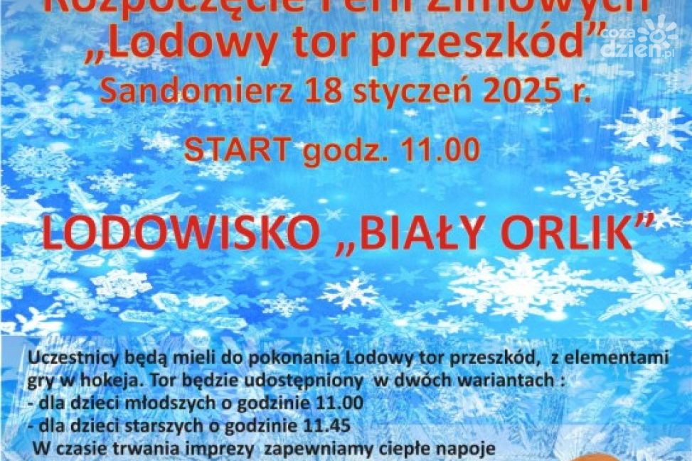 Lodowy tor przeszkód w Sandomierzu