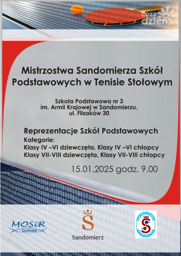 Mistrzostwa Sandomierza Szkół Podstawowych w Tenisie Stołowym