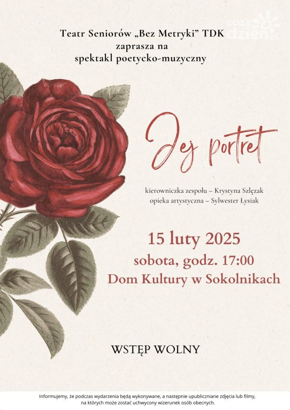 Magia poezji i muzyki – spektakl „Jej portret” w Sokolnikach