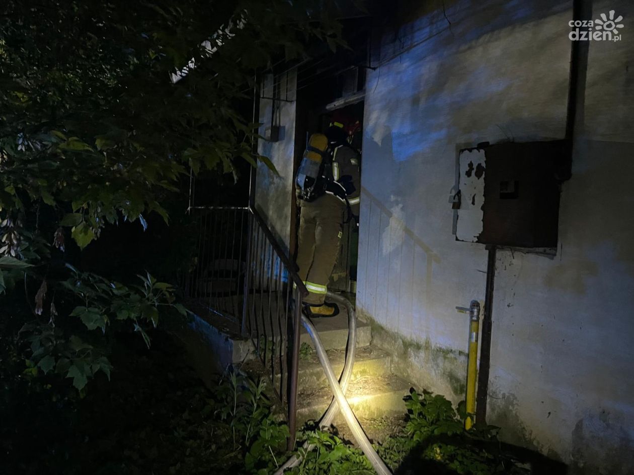 Nocny pożar domu w Sandomierzu