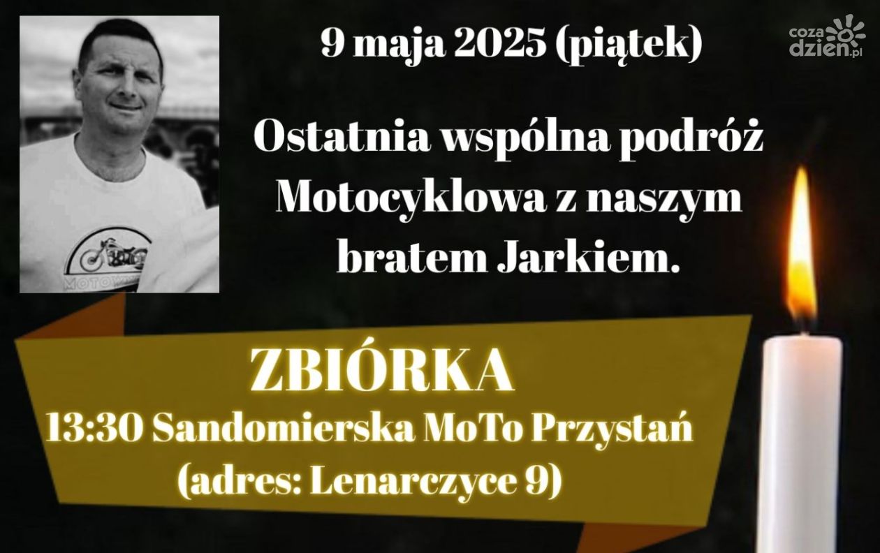 Motocykliści pożegnają kolegę w ostatniej wspólnej podróży