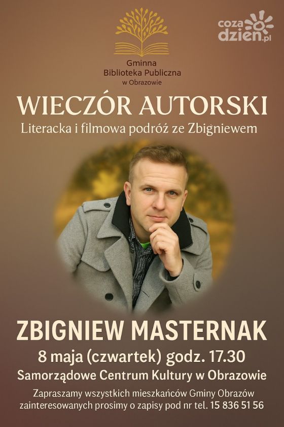 Wieczór z literaturą i filmem w Obrazowie – Zbigniew Masternak gościem Gminnej Biblioteki