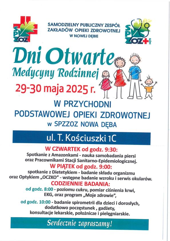 Dni Otwarte Medycyny Rodzinnej w Nowej Dębie – bezpłatne badania i konsultacje