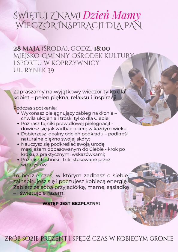 Koprzywnica świętuje Dzień Mamy: „Wieczór Inspiracji” dla pań już dziś!