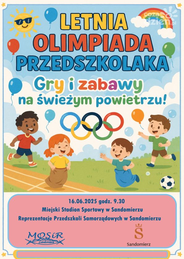 Przedszkolna Moc w Ruchu! Sportowe Święto Najmłodszych już 16 czerwca w Sandomierzu