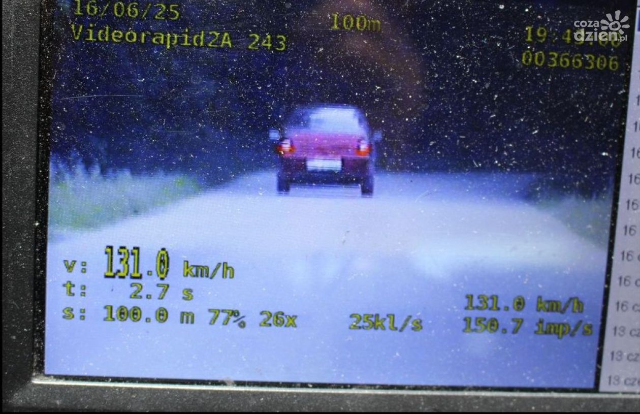 131 km/h w terenie zabudowanym. Kierowca fiata ukarany surową grzywną