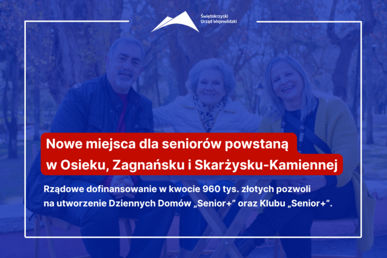 Region świętokrzyski z nowymi placówkami „Senior+”. Powstają trzy kolejne ośrodki dla seniorów