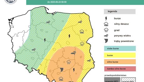 Gwałtowne burze i silny wiatr nad regionem. Uwaga na możliwe podtopienia!