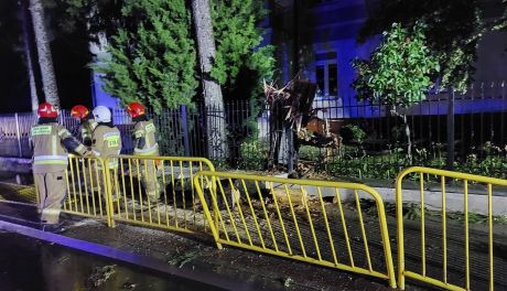 Burze nad powiatem sandomierskim: jedna osoba poszkodowana, 33 interwencje straży pożarnej
