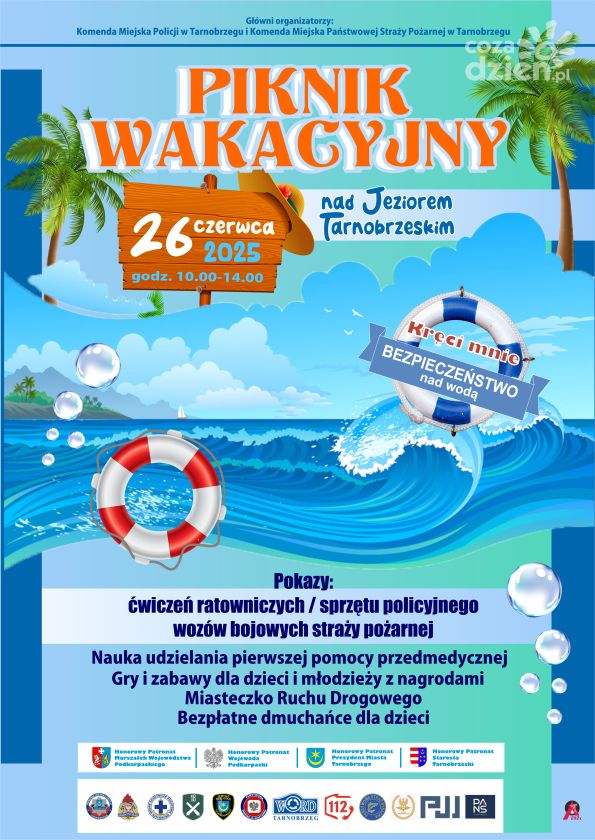 Piknik nad Jeziorem Tarnobrzeskim. Policja i Straż Pożarna zapraszają na bezpieczne wakacje