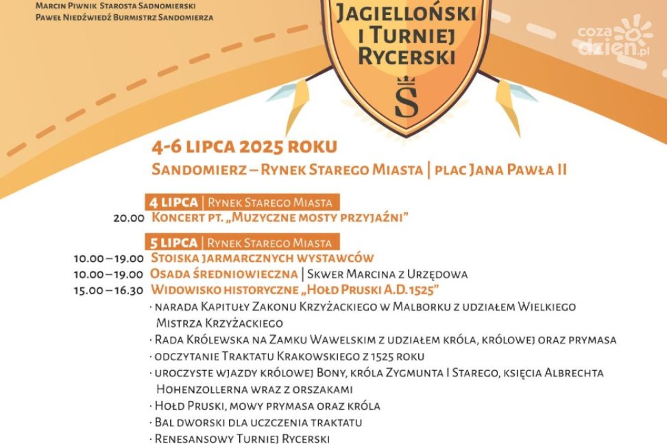 Rycerze, muzyka i hołd pruski. Historyczny weekend w Sandomierzu