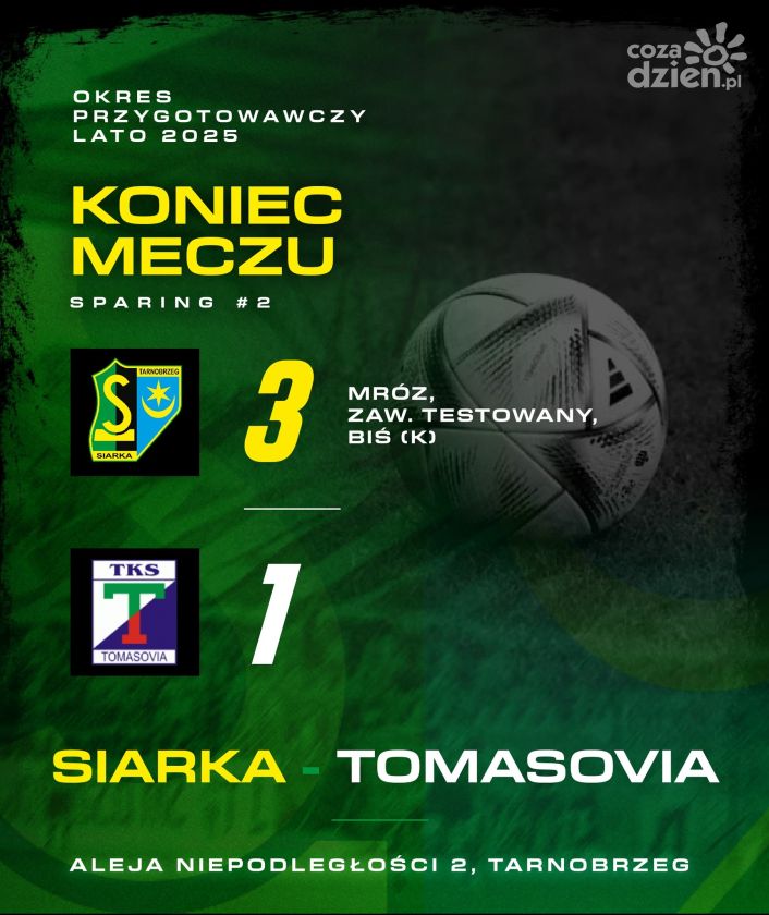 Sparingowe zwycięstwo Siarki Tarnobrzeg z Tomasovią Tomaszów Lubelski