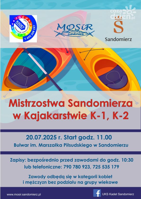 Mistrzostwa Sandomierza w Kajakarstwie – sportowe emocje na Bulwarze Piłsudskiego!