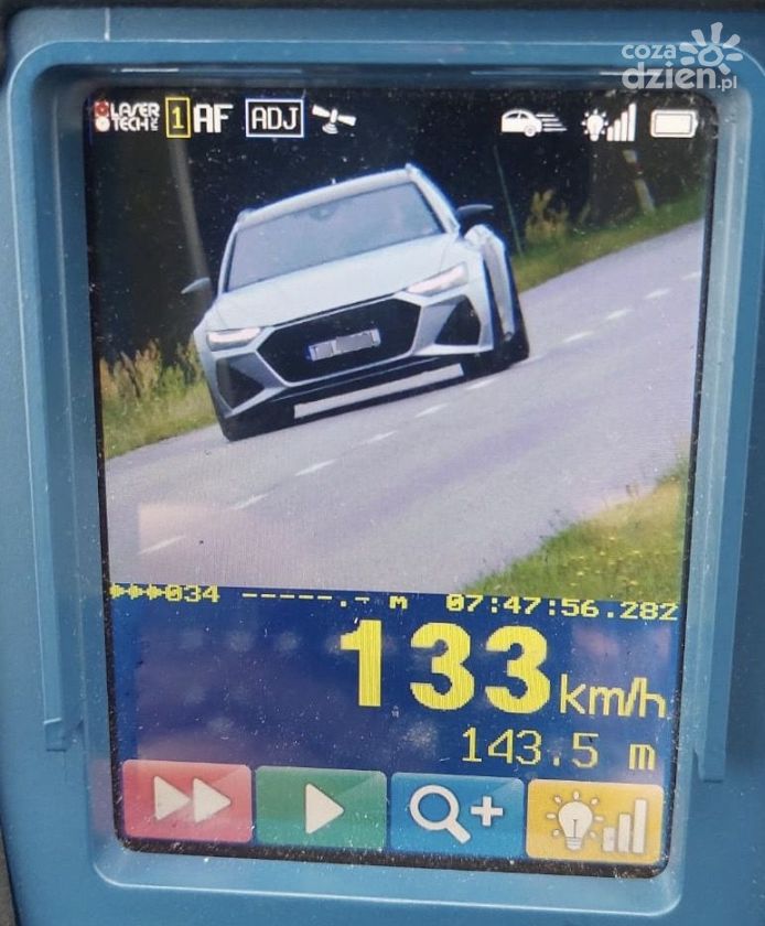 36-latek pędził audi 133 km/h – stracił prawo jazdy i zapłaci wysoki mandat