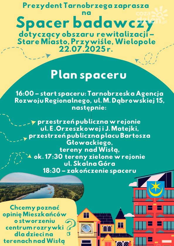 Spacer badawczy w Tarnobrzegu. Miasto pyta mieszkańców o przyszłość terenów nad Wisłą