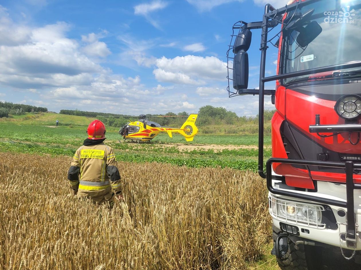 Porażenie prądem podczas prac w sadzie. 44-latek trafił do szpitala