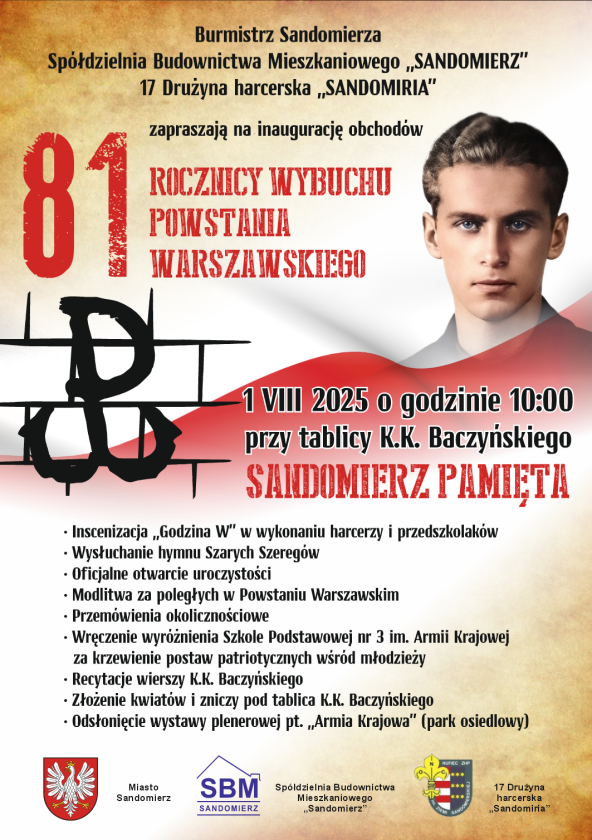 Sandomierz uczci 81. rocznicę wybuchu Powstania Warszawskiego