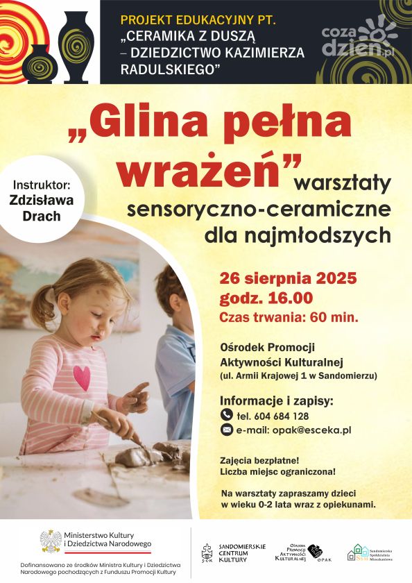 „Glina pełna wrażeń” – bezpłatne warsztaty dla najmłodszych w Sandomierzu