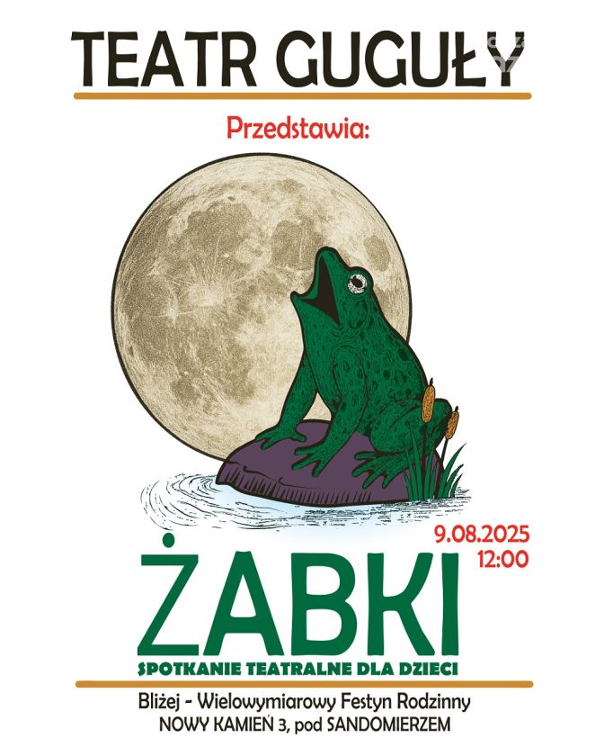 Teatr Guguły i Przyjaciele z przedstawieniem „ŻABKI” na festynie BLIŻEJ w Nowym Kamieniu
