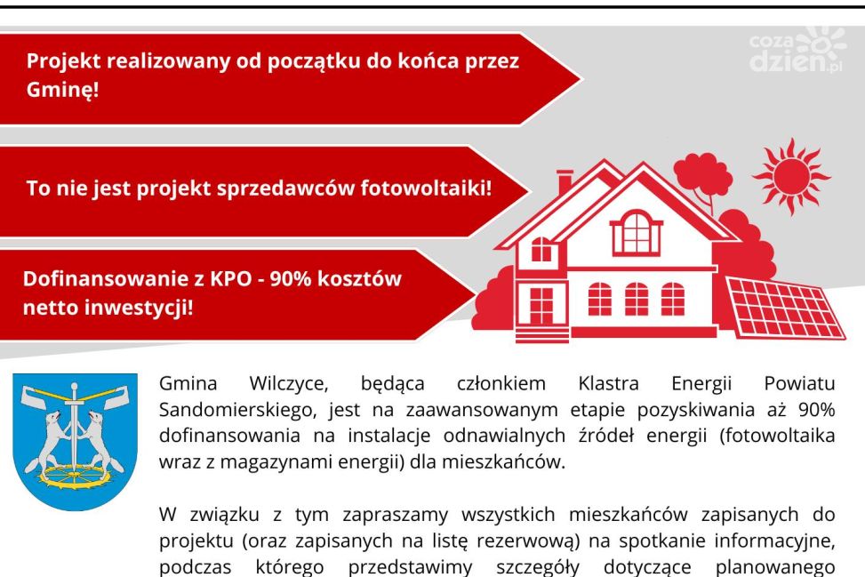 Gmina Wilczyce zainwestuje w OZE. Mieszkańcy zyskają 90% dofinansowania