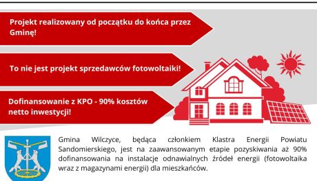 Gmina Wilczyce zainwestuje w OZE. Mieszkańcy zyskają 90% dofinansowania