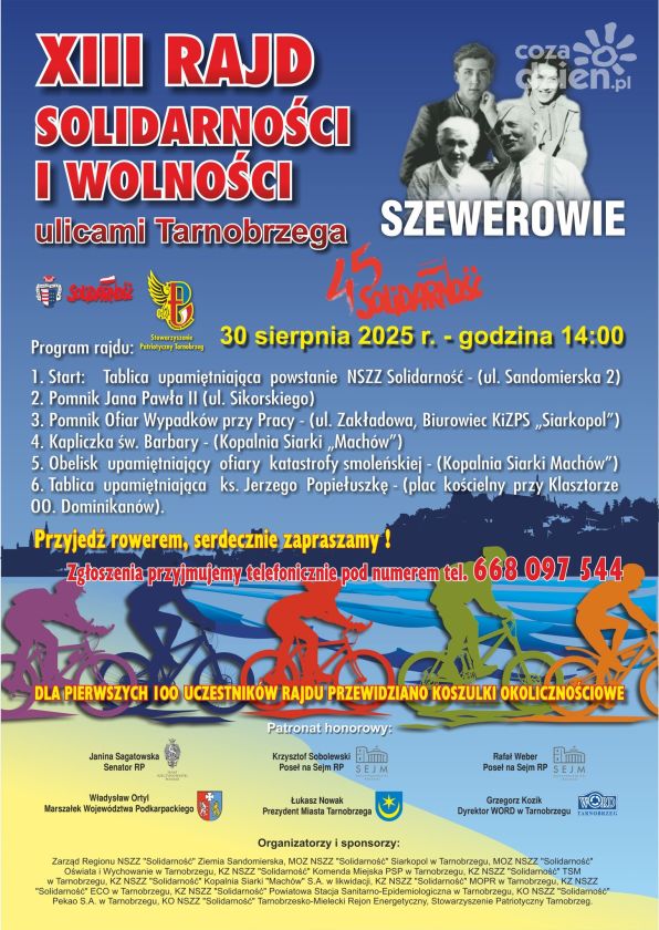 Rowerowe święto w Tarnobrzegu – rusza XIII Rajd Solidarności i Wolności 