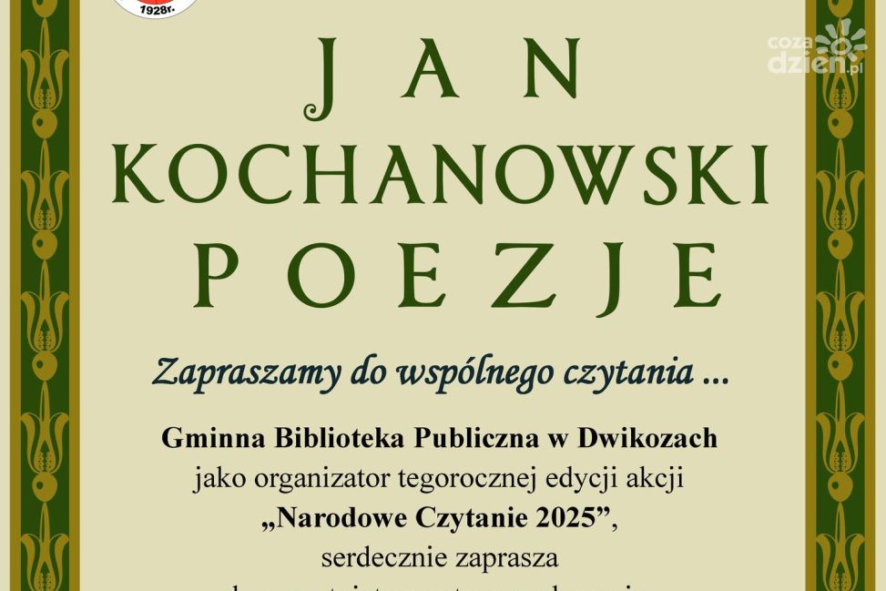 Wspólne czytanie poezji Jana Kochanowskiego w ramach Narodowego Czytania 2025 w Dwikozach