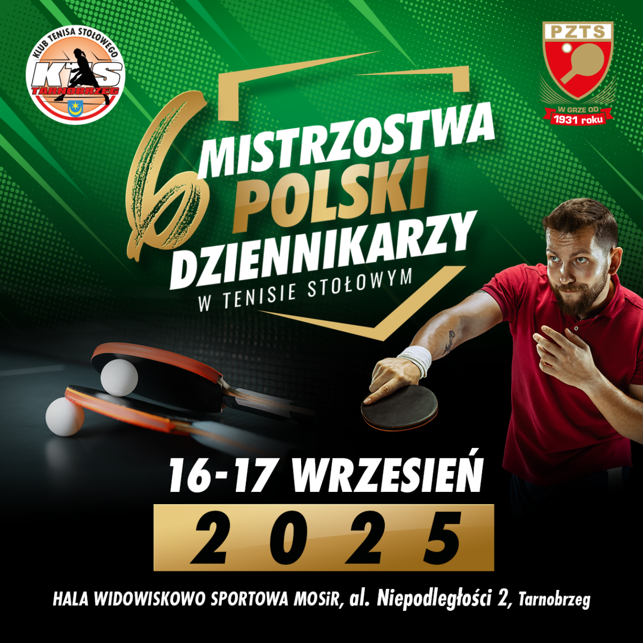 6. Mistrzostwa Polski Dziennikarzy w Tenisie Stołowym w Tarnobrzegu
