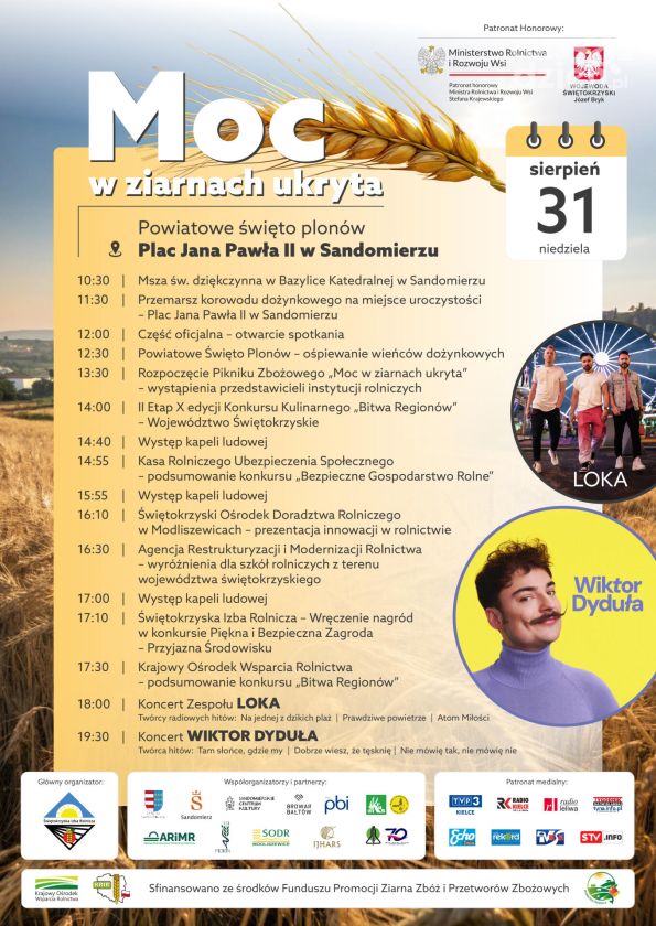 Dożynki powiatowe w Sandomierzu. Gwiazdami Loka i Wiktor Dyduła