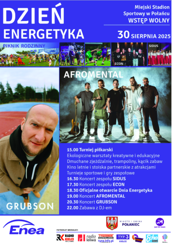 Dzień Energetyka 2025 w Połańcu. Rodzinny festyn z Afromental i Grubsonem