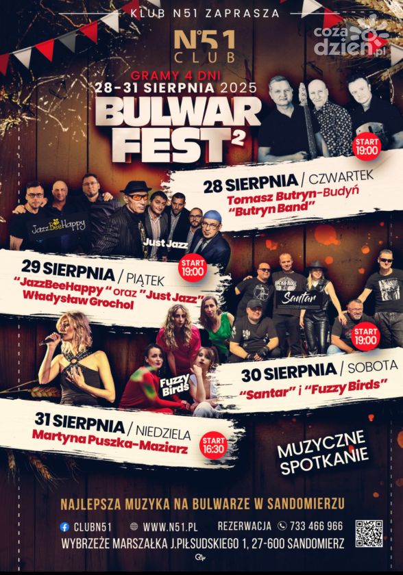Bulwar Fest 2025 – cztery dni muzycznych emocji w Sandomierzu