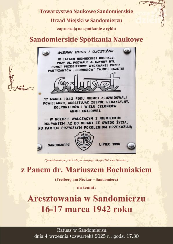 Sandomierskie Spotkania Naukowe: pamięci „Jędrusiów” i ofiar aresztowań w 1942 roku