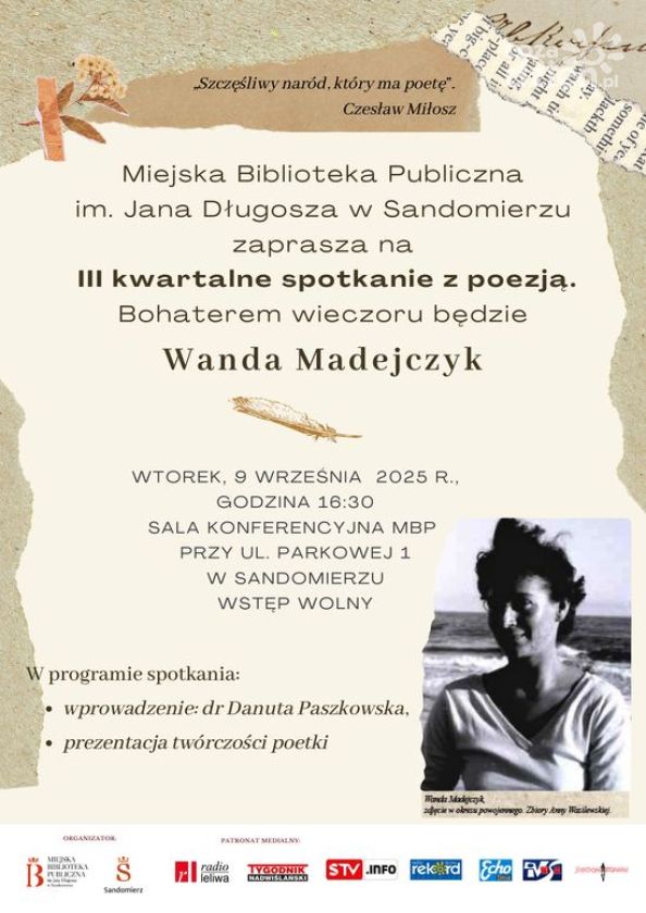 Wanda Madejczyk bohaterką spotkania poetyckiego w Sandomierzu