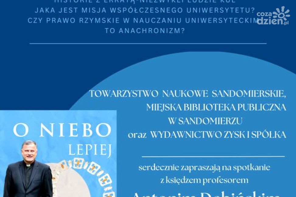 „O niebo lepiej” – spotkanie z ks. prof. Antonim Dębińskim w sandomierskiej bibliotece