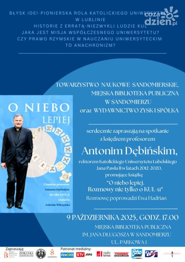 „O niebo lepiej” – spotkanie z ks. prof. Antonim Dębińskim w sandomierskiej bibliotece
