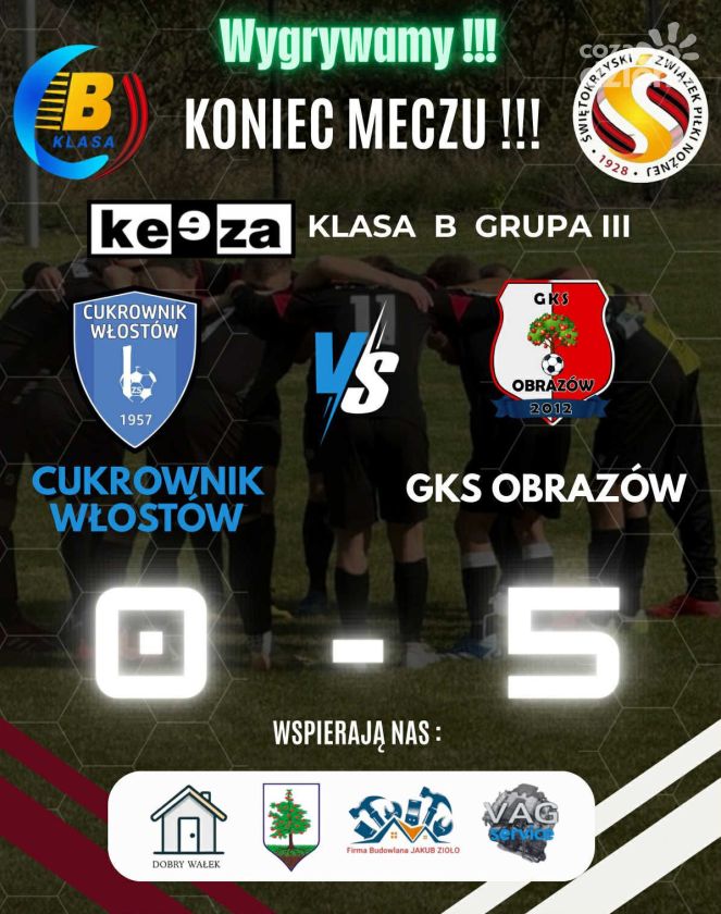 GKS Obrazów gromi Cukrownika Włostów i kontynuuje zwycięską serię
