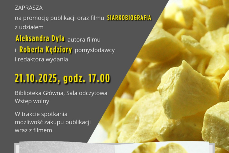 Promocja publikacji i filmu „Siarkobiografia” w Miejskiej Bibliotece Publicznej