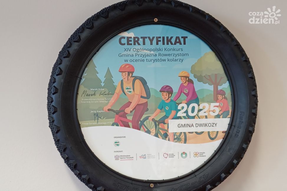 Gmina Dwikozy z certyfikatem „Gmina Przyjazna Rowerzystom”!