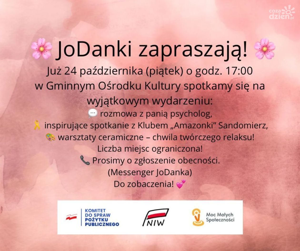 JoDanki zapraszają na inspirujące spotkanie w Gminnym Ośrodku Kultury