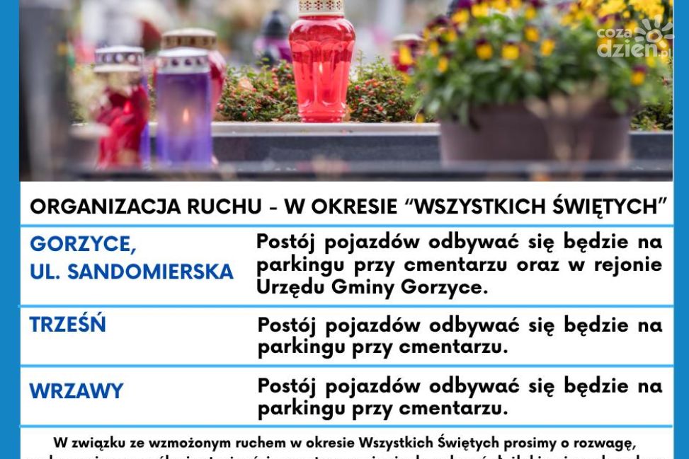 Organizacja ruchu przy cmentarzach w gminie Gorzyce w dniu Wszystkich Świętych