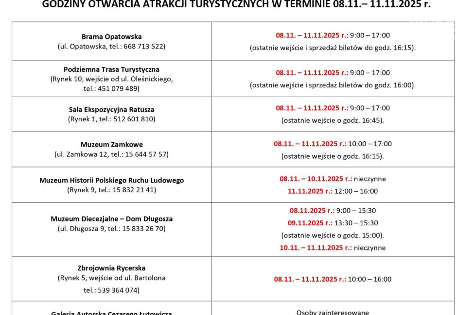 Długi weekend listopadowy w Sandomierzu