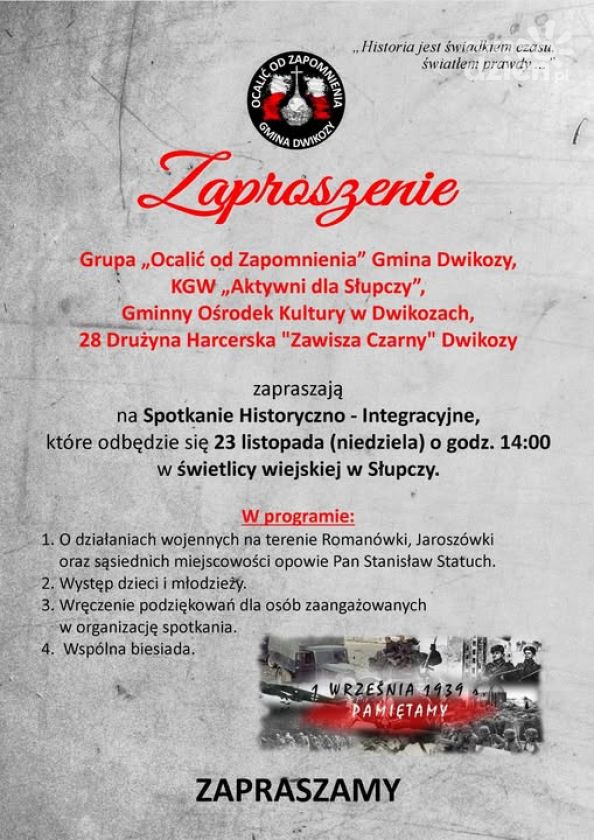 Spotkanie Historyczno-Integracyjne w Słupczy – „Historia jest świadkiem czasu, światłem prawdy…”