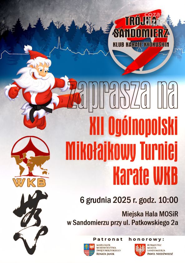Sandomierz szykuje się na XII Ogólnopolski Mikołajkowy Turniej Karate WKB – sportowe święto już 6 grudnia!