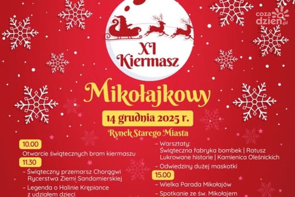 Magia Świąt w Sandomierzu – XI Kiermasz Mikołajkowy już 14 grudnia 2025!