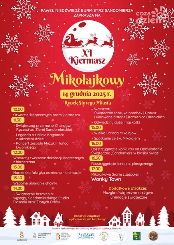 Magia Świąt w Sandomierzu – XI Kiermasz Mikołajkowy już 14 grudnia 2025!